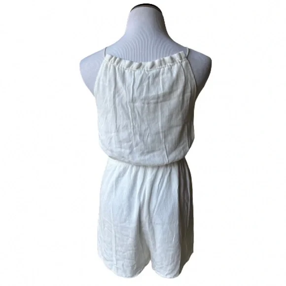 Missguided Women’s White with Blue Embroidery Romper. Size US 6. - Picture 12 of 15